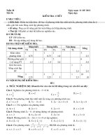 Đề KT ĐS Chương III (Ma trận - Đáp án)