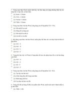 Trắc nghiệm Word 1