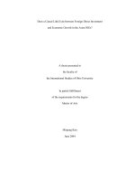 Does a Causal Link Exist between Foreign Direct Investment and Economic Growth in the Asian NIEs