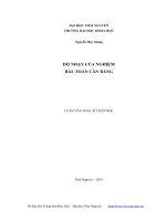 Độ nhạy của nghiệm bài toán cân bằng