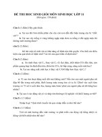 đề thi học sinh giỏi môn sinh lớp 11