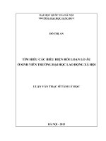 luận văn tìm hiểu các biểu hiện rối loạn lo âu ở sinh viên trường đại học lao động xã hội