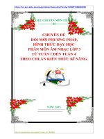 CHUYÊN ĐỀ   ĐỔI MỚI PHƯƠNG PHÁP,  HÌNH THỨC DẠY HỌC  PHÂN MÔN ÂM NHẠC LỚP 3  TỪ TUẦN 1 ĐẾN TUẦN 4 THEO CHUẨN KIẾN THỨC KĨ NĂNG.