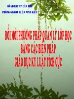 ĐỔI MỚI PHƯƠNG PHÁP QUẢN LÝ LỚP HỌC