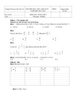 Đề thi & đáp án  giữa kỳ II toán 4