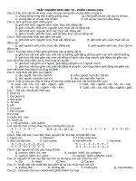 ngân hàng trắc nghiệm chung sinh hoc 10