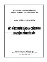 Nâng cao chất lượng hoạt động tổ chuyên môn