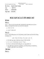 BÀI TẬP Xử lý tín hiệu số Nguyễn Xuân Trường
