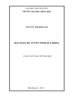 Luận văn thạc sĩ Bài toán bù tuyến tính suy rộng