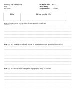 Đề kiểm tra 1 tiết Địa lí 7 (tháng 3)