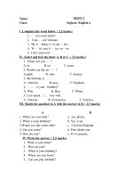 BAI KIEM TRA 1 TIET LOP 3, 4, 5