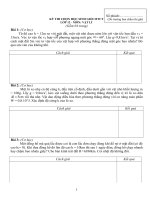 ĐỀ THI VÀ ĐÁP ÁN MÔN VẬT LÝ CASIO