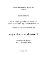 Hoàn thiện quản lý nhà nước về chi bảo hiểm xã hội ở tỉnh Nghệ An