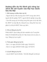 Hướng dẫn dự thi đánh giá năng lực 2015 để xét tuyển vào Đại học Quốc Gia Hà Nội