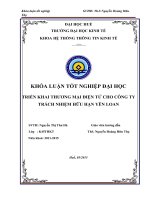 khóa luận tốt nghiệp Triển khai thương mại điện tử cho công ty trách nhiệm hữu hạn yên loan