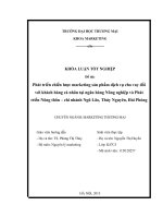 Phát triển chiến lược marketing sản phẩm dịch vụ cho vay đối với khách hàng cá nhân tại ngân hàng Nông nghiệp và Phát triển Nông thôn – chi nhánh Ngũ Lão, Thủy Nguyên, Hải Phòng