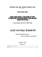 Hoàn thiện quản lý nhà nước về thuế sử dụng đất phi nông nghiệp trên địa bàn thành phố Hà Nội
