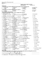 Đề kiểm tra một tiết lần 1 - Tiếng Anh 12