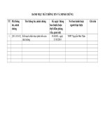 DANH MỤC MÃ THÔNG TIN VÀ MINH CHỨNG