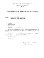 ĐĂNG KÝ PHƯƠNG PHÁP KHẤU HAO TÀI SẢN CỐ ĐỊNH