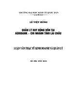 Quản lý huy động vốn tại Agribank – Chi nhánh tỉnh Lai Châu