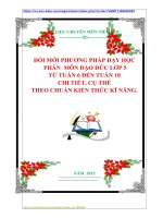 ĐỔI MỚI PHƯƠNG PHÁP DẠY HỌC  PHÂN  MÔN ĐẠO ĐỨC LỚP 5  TỪ TUẦN 6 ĐẾN TUẦN 10  CHI TIẾT, CỤ THỂ  THEO CHUẨN KIẾN THỨC KĨ NĂNG.