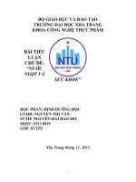 bài tiểu luận chủ đề nước ngọt và sức khỏe