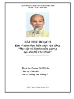 Bài thu hoạc 4 năm thực hiện và làm theo tư tưởng, tấm gương đạo đức Hồ Chí Minh
