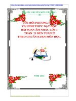 ĐỔI MỚI PHƯƠNG PHÁP VÀ HÌNH THỨC DẠY HỌC BÀI SOẠN ÂM NHẠC LỚP 1  TUẦN  21 ĐẾN TUẦN 25 THEO CHUẨN KTKN MÔN HỌC.