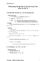 Những dạng bài tập Đại số cần nhớ trong Toán nâng cao lớp 10