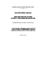 Hoàn thiện phân tích tài chính tại công ty trách nhiệm hữu hạn Kim Sơn