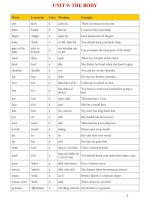 Từ vựng tiếng Anh lớp 6 HKII