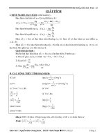 Tổng hợp Toan giải tích 12