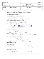 ĐỀ KT GIỮA HKII - TOÁN + TV - LỚP 2