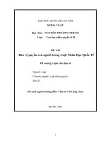 Đề cương Luận văn thạc sĩ Bảo vệ quyền con người trong Luật Nhân Đạo Quốc Tế