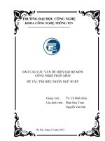 Các vấn đề hiện đại Công nghệ phần mềm: Báo cáo Ruby On Rails