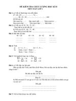 ĐỀ KT CHẤT LƯỢNG HỌC KÌ II MÔN TOÁN LỚP 1 (ĐỀ SỐ 3)