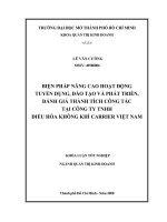 Biện pháp nâng cao hoạt động tuyển dụng, đào tạo và phát triển, đánh giá thành tích công tác tại Công ty TNHH điều hòa không khí Carrier Việt Nam