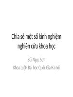Chia sẻ một số kinh nghiệm nghiên cứu khoa học