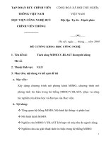 đề cương đồ án Nghiên cứu Tách sóng MIMO-VBLAST đa người dùng