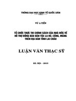 Luận văn thạc sỹ - Tổ chức thực thi chính sách của Nhà nước về hỗ trợ đồng bào dân tộc La Hủ, Cống, Mảng trên địa bàn tỉnh Lai Châu