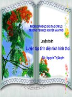 Luyện toán: Diện tích hình thoi