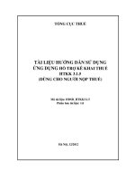 TÀI LIỆU HƯỚNG DẪN SỬ DỤNG ỨNG DỤNG HỖ TRỢ KÊ KHAI THUẾ