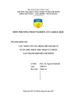 CÁC NHÂN TỐ TÁC ĐỘNG ĐẾN HÀNH VI  TUÂN THỦ THUẾ THU NHẬP CÁ NHÂN TẠI THÀNH PHỐ HỒ CHÍ MINH