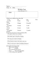 Đề kiểm tra 1 tiết tiếng anh 6