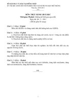 Đề thi HSG TNTH phần thực hành