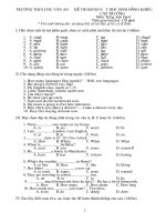 khảo sát HSG lớp 6 môn tiếng Anh