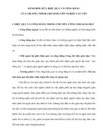 ĐÁNH ĐỔI GIỮA HIỆU QUẢ VÀ CÔNG BẰNG  CỦA CHƯƠNG TRÌNH CHO SINH VIÊN NGHÈO VAY VỐN