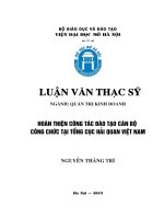 Hoàn thiện công tác đào tạo cán bộ công chức tại Tổng cục Hải quan Việt nam