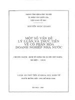 Một số vấn đề lý luận và thực tiễn về cổ phần hóa doanh nghiệp nhà nước